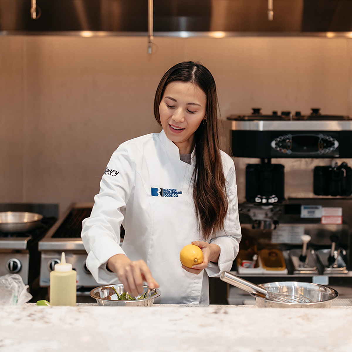 Chef testing food ingredients