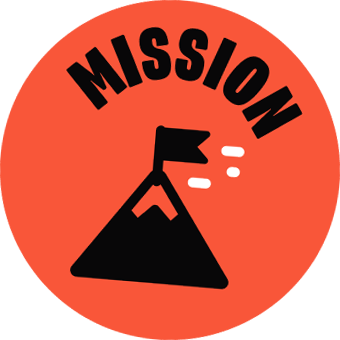 Mission icon with mountain